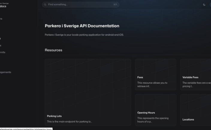 Parkera i Sverige API-dokumentation